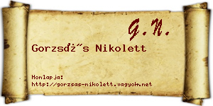 Gorzsás Nikolett névjegykártya
